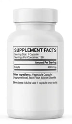 Folic Acid 400mcg - 120 Capsules | Prenatal Support & Heart Health